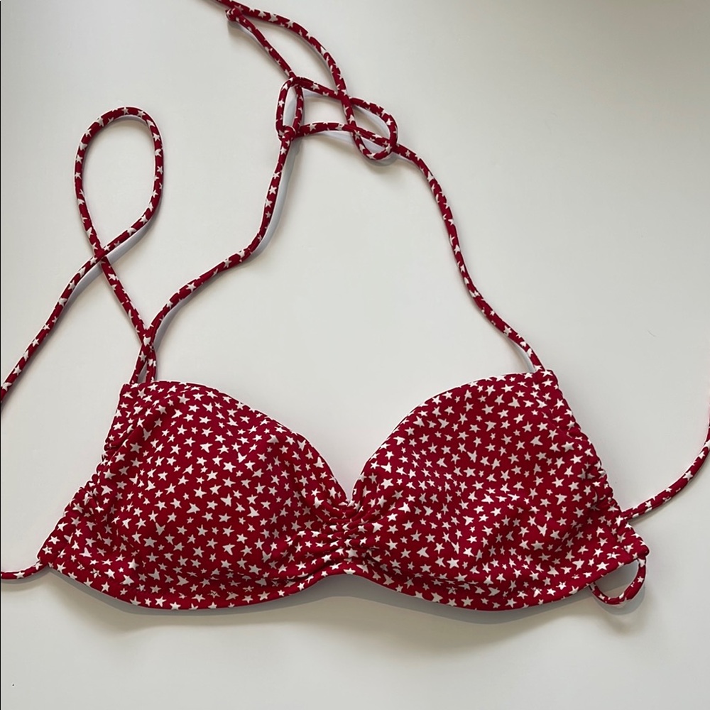 Victoria's Secret Red Star Bikini Top Size Small